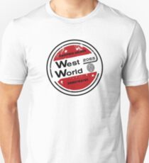 Camiseta unisex Logotipo retro de Westworld redondo