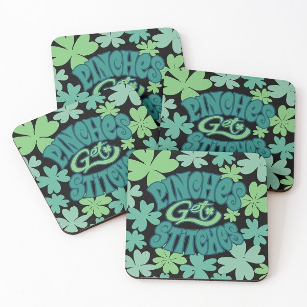 Item preview, Pinches Get Stitches-  Funny St Patrick's Day Quote designed and sold by YueHeng Creates ⭐⭐⭐⭐⭐.