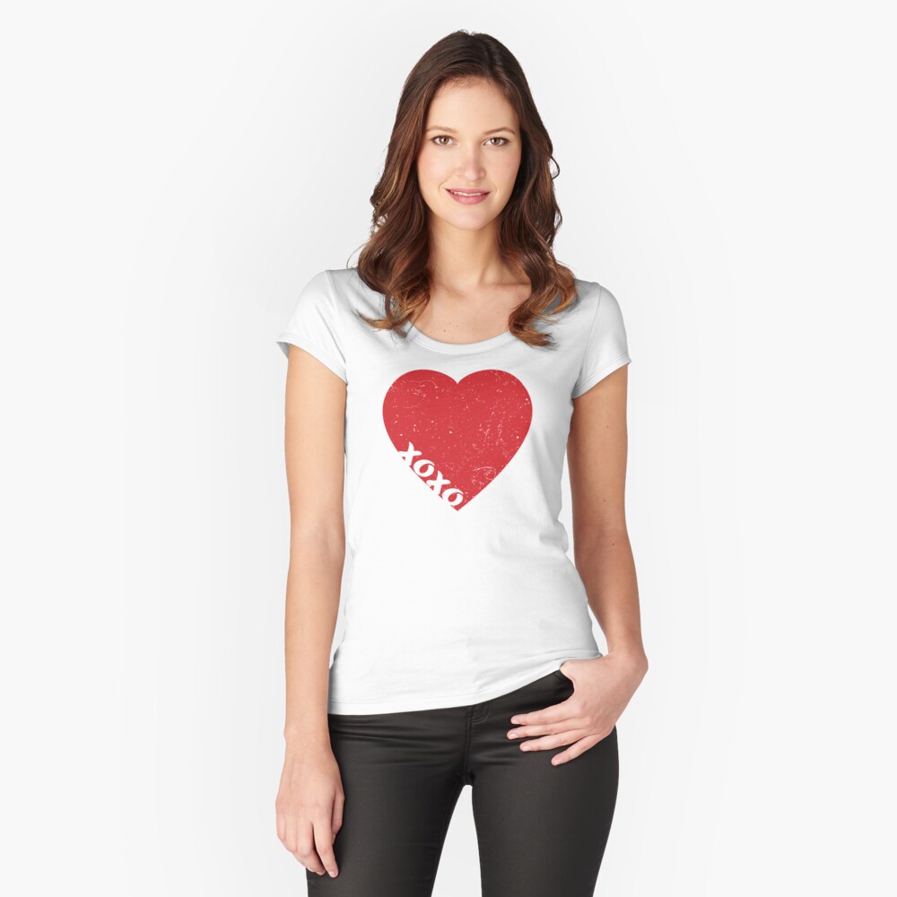 Valentine Heart Fitted Scoop T-Shirt