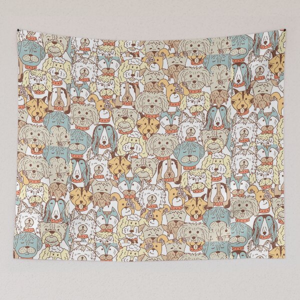 Item preview, colorful dogs seamless pattern  designed and sold by mozax.