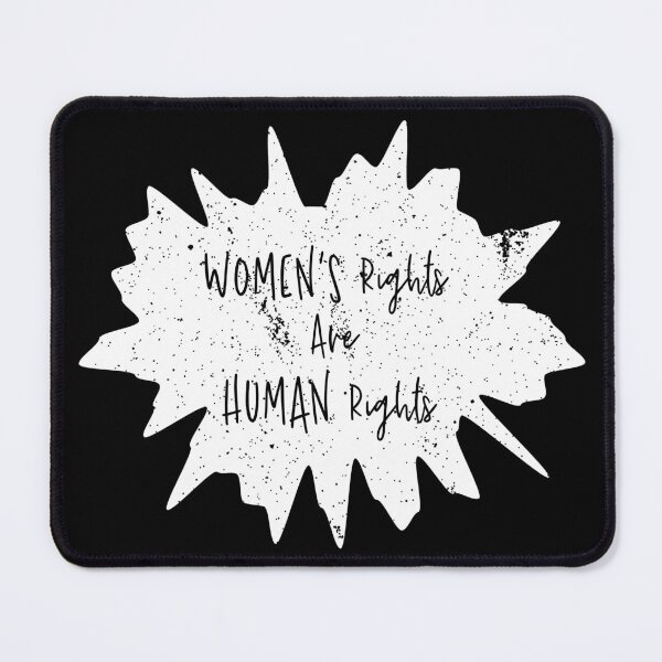Item preview, "Women's Rights Are Human Rights" Grunge Splat (Monochrome White) designed and sold by XXRebellion.