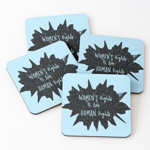 Item preview, "Women's Rights Are Human Rights" Grunge Splat (Blue) designed and sold by XXRebellion.
