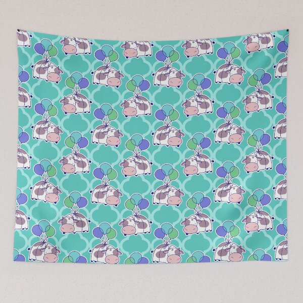 Item preview, Balloon Cow Quatrefoil Pattern designed and sold by SaradaBoru.