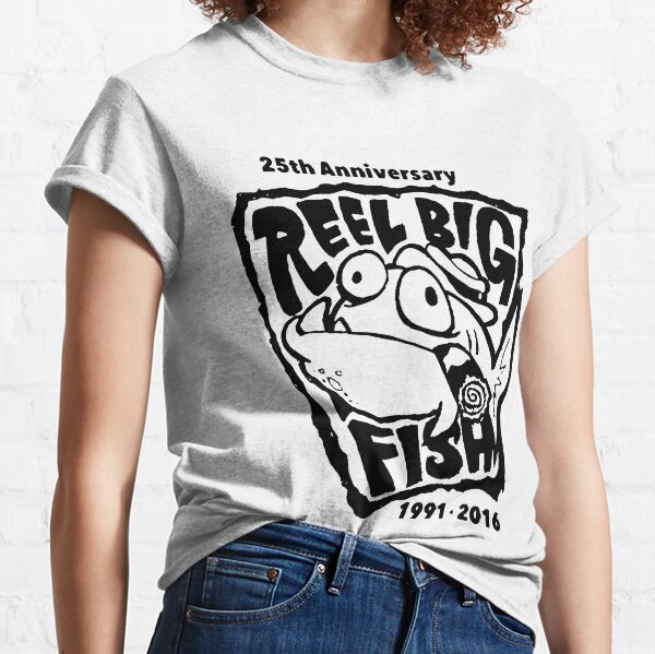 90s Hooked on Fishing Funny Cartoon t-shirt Large