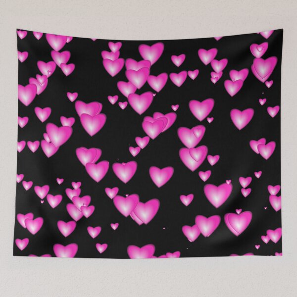 Item preview, Tiny Pink Passion Hearts on Black designed and sold by SeaChangeDesign.