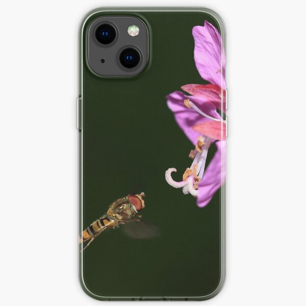 Hoverfly in flight iPhone Soft Case