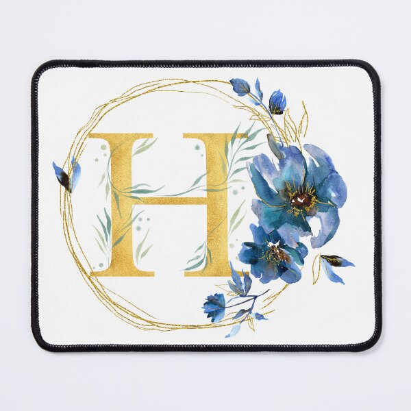 Item preview, Letter H Golden With Watercolor Flowers Initial Monogram designed and sold by KarolinaPaz.
