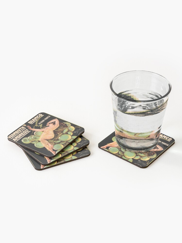 Alternate view of VERMOUTH WINE Bianco Andreoli Verona Vintage Italian Liqueur Advertisement Coasters (Set of 4)