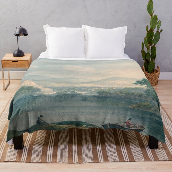 Item preview, Vintage Watercolor Painting Of A River Surrounded By Trees With Mountains Landscape designed and sold by ClassicRose.