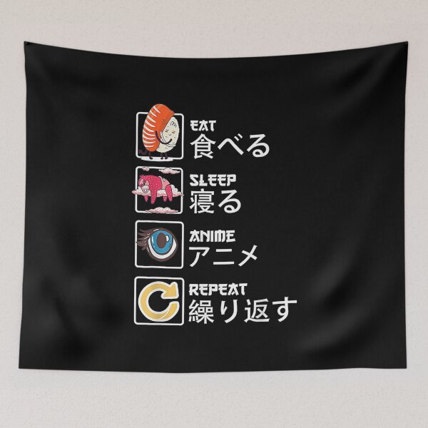 Item preview, Eat Sleep Anime Repeat designed and sold by Butterfilei.