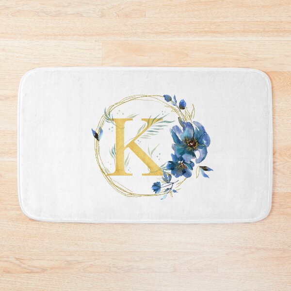 Item preview, Letter K Golden With Watercolor Flowers Initial Monogram designed and sold by KarolinaPaz.