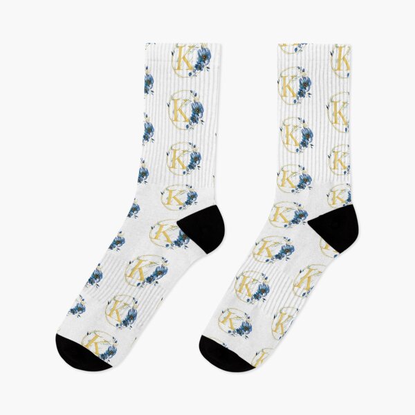 Item preview, Letter K Golden With Watercolor Flowers Initial Monogram designed and sold by KarolinaPaz.