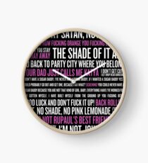 Rupaul's Drag Race Quotes (black background) Clock