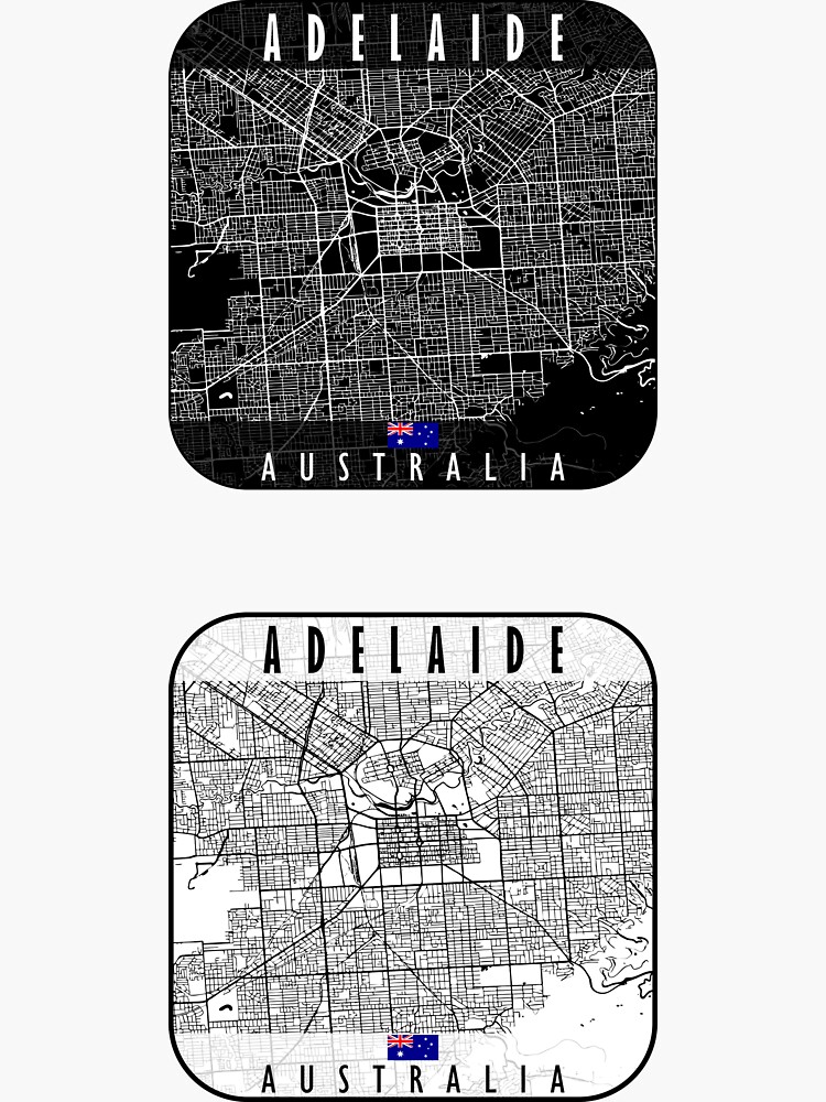 "Adelaide Map Australia Sticker Pack" Sticker for Sale by hatimelhag