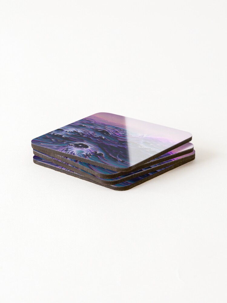 Thumbnail 4 of 5, Coasters (Set of 4), Ocean's Rift designed and sold by EtherealLabAI.
