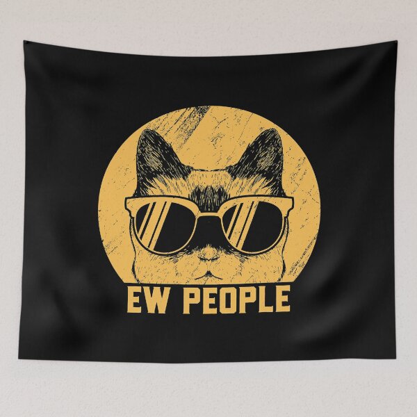 Item preview, Ew People Retro Cat Anti Social Introvert designed and sold by richardmatthew.