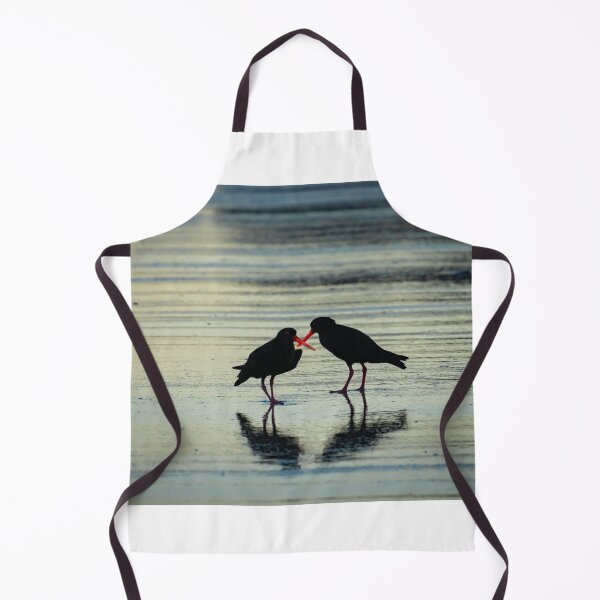 Item preview, Two black oystercatchers silhouetted with orange beaks crossed, back-lit. designed and sold by Brian Scantlebury.