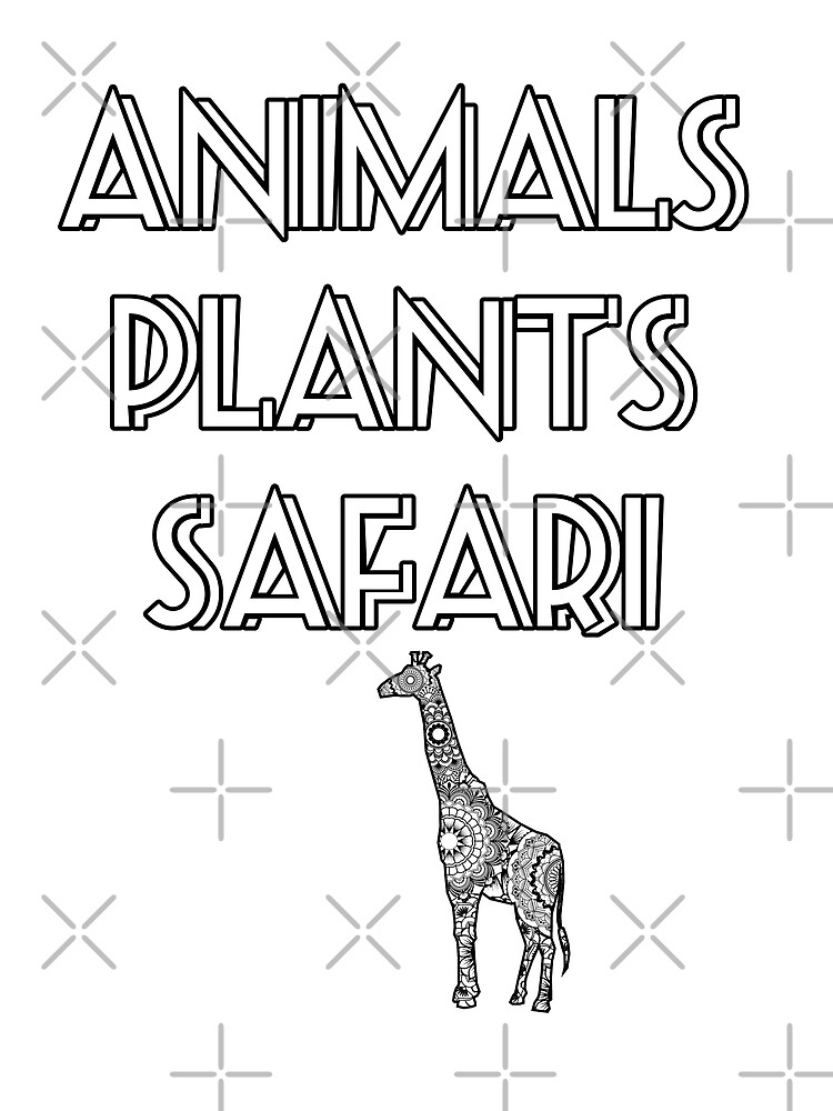 "Animals Plants Safari with zentangle giraffe artwork" Poster for Sale