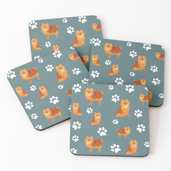 Item preview, Pomeranian Dog Paw Print Pattern on Gray Background designed and sold by tncgifts.