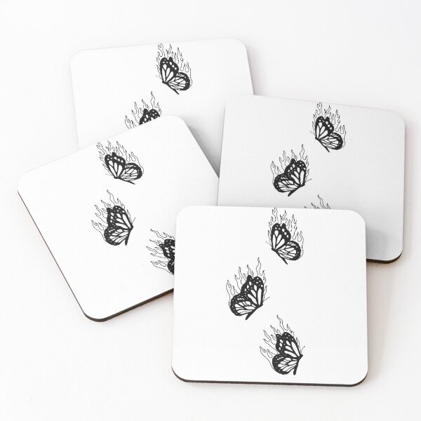 Item preview, Flaming Butterflies - Black and White  designed and sold by designedsyddd.