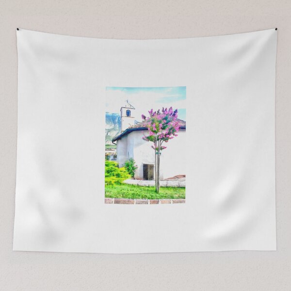 Item preview, church with blooming tree designed and sold by Giuseppe Cocco.