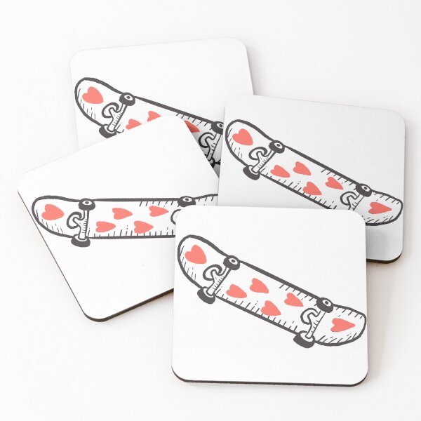 Item preview, I love my skateboard (With pink hearts) designed and sold by mckayla21m.