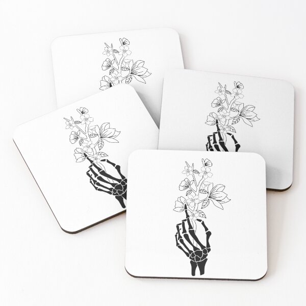 Item preview, Skeleton Floral Hand - Black and White  designed and sold by designedsyddd.