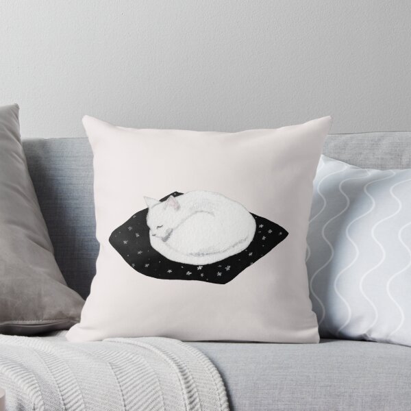 Item preview, Soft White Kitten, Sleeping on a Pillow designed and sold by mooonhannah.