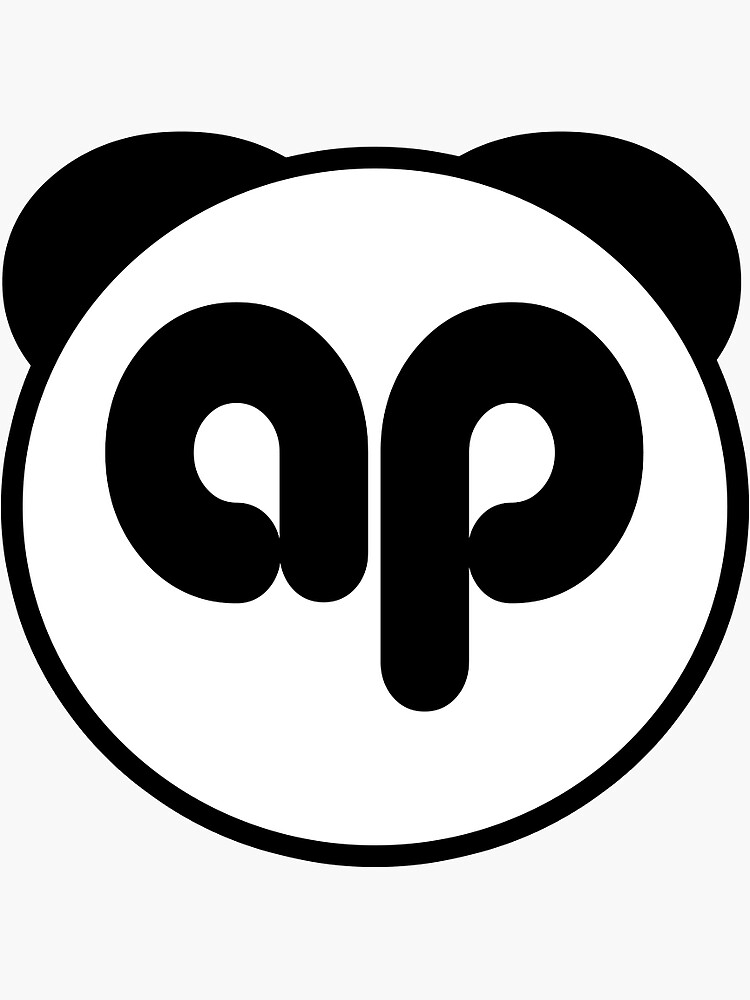 Thumbnail 3 of 3, Sticker, Aggie Panda Logo (black) designed and sold by aggiepanda.