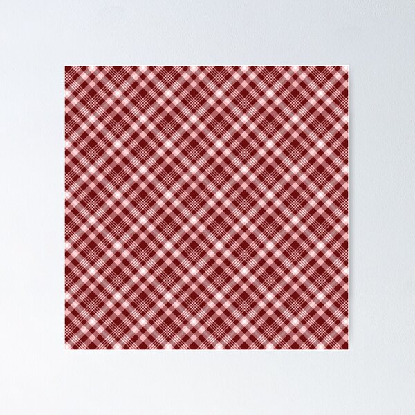 Item preview, Burgundy Red and White Symmetry Diagonal Checked Square Diamond Geometric Pattern designed and sold by Moyanana.