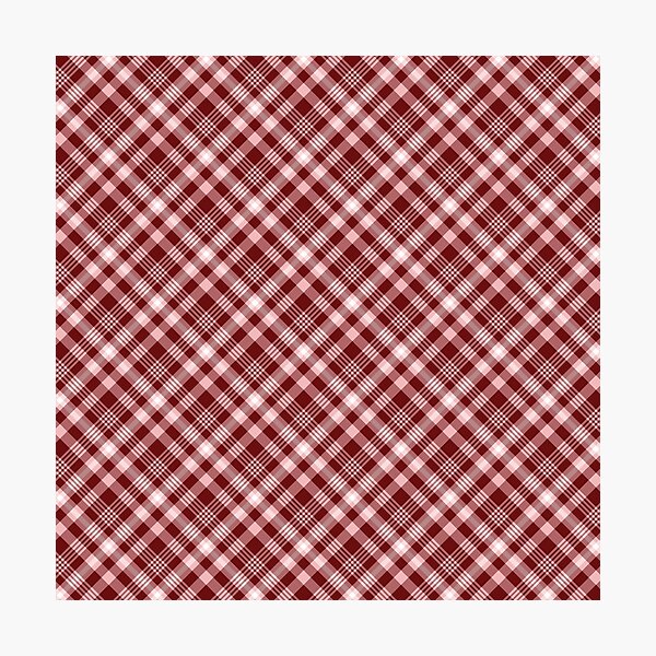 Item preview, Burgundy Red and White Symmetry Diagonal Checked Square Diamond Geometric Pattern designed and sold by Moyanana.