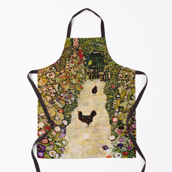 Item preview, Gustav Klimt's Garden Path with Chicken designed and sold by mosfunky.