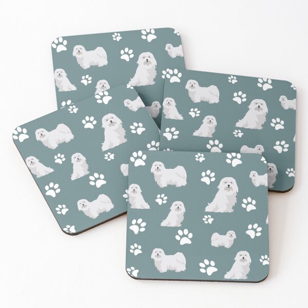 Item preview, Maltese Dog Paw Print Pattern on Gray Background designed and sold by tncgifts.