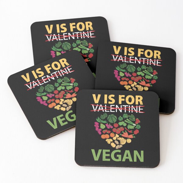 Item preview, V Is For Vegan Funny Vegetarian Valentines designed and sold by GravitiTees.