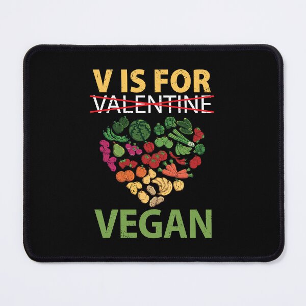 Item preview, V Is For Vegan Funny Vegetarian Valentines designed and sold by GravitiTees.