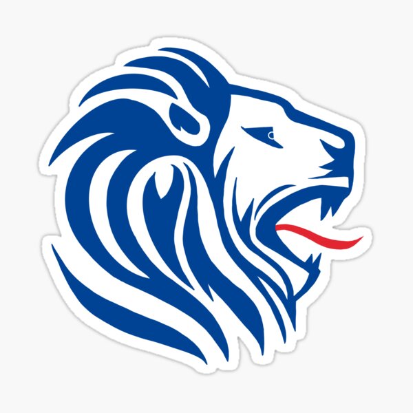 Lion logo mascot blue design Royalty Free Vector Image