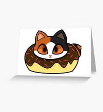 Japanese Bobtail Donut Cat Greeting Card