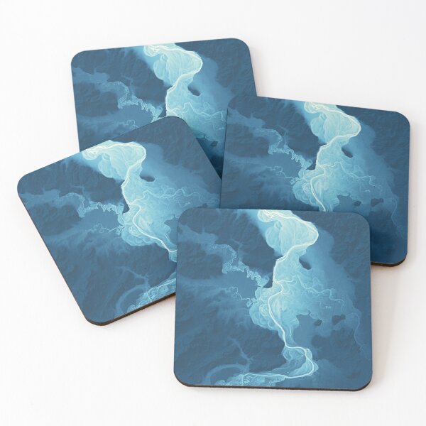 Item preview, Willamette Channels 10-year Anniversary—Powder Blue with subtle shaded relief designed and sold by GeoCoe.