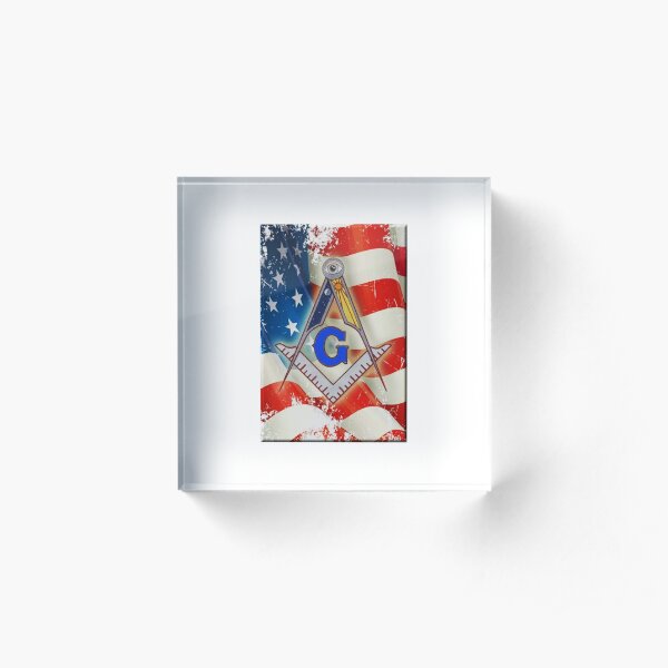 Patriotic Mason Acrylic Block