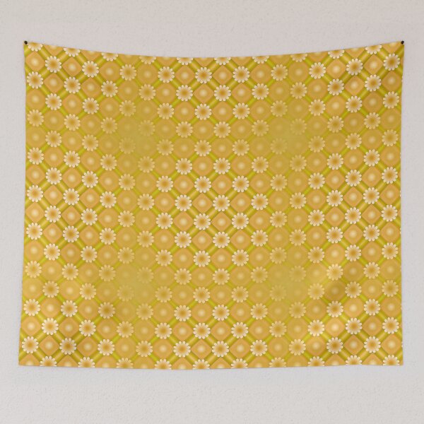 Item preview, SUNNY Faded Daisy Diagonal Trellis; Geometric designed and sold by ZENDYtechSTYLE.