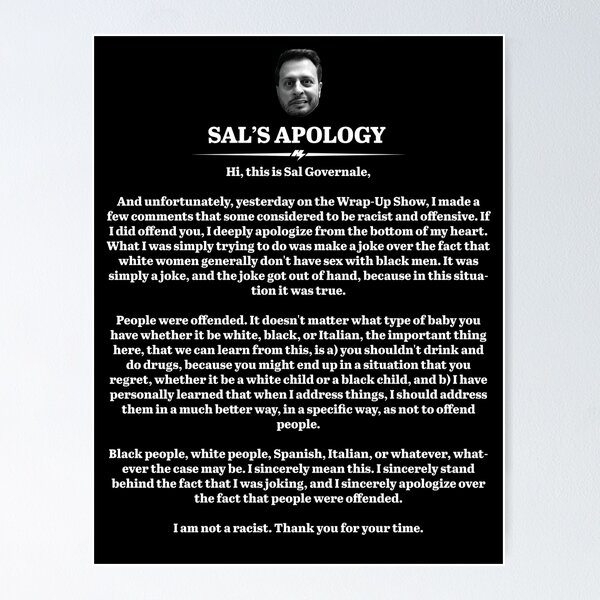 Item preview, Sal's Apology designed and sold by MisterPlop.