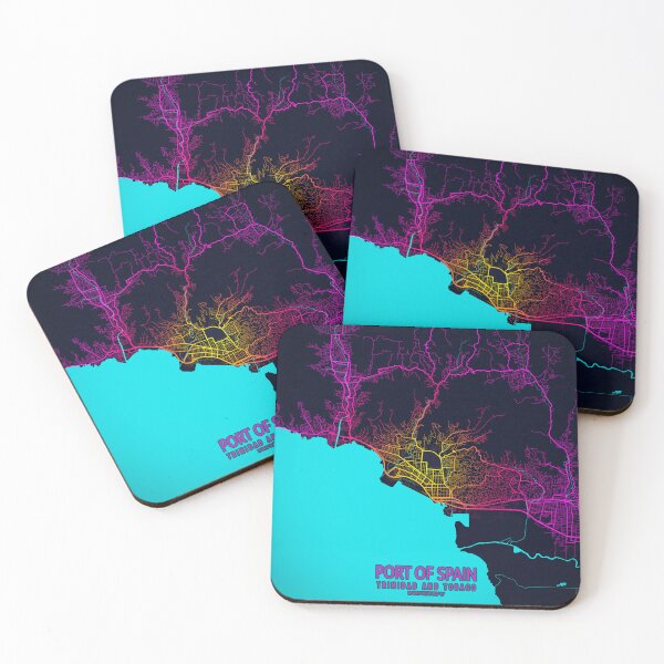 Item preview, Port of Spain City Map of Trinidad and Tobago - Neon designed and sold by deMAP.