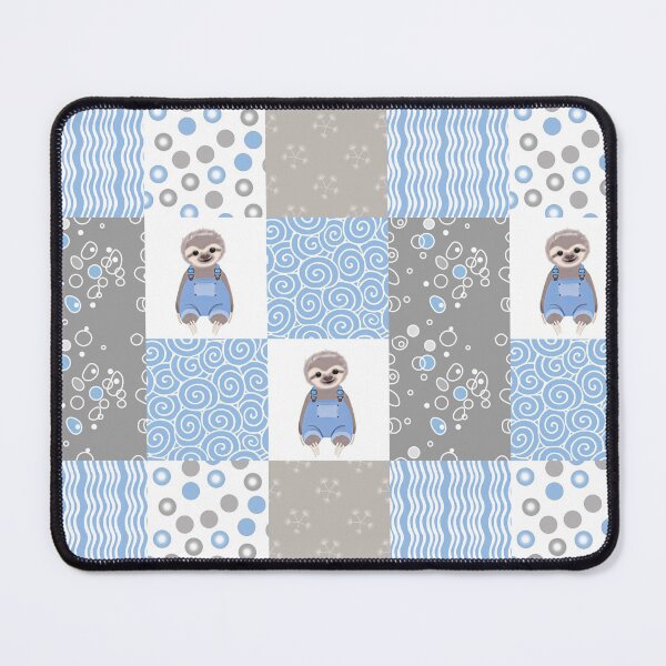 Item preview, Cute Sloth Blue Plaid designed and sold by MobertsonArt.