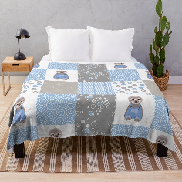 Item preview, Cute Sloth Blue Plaid designed and sold by MobertsonArt.