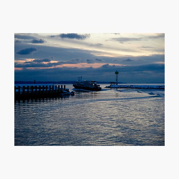 Falmouth Harbor, Just Before A Blizzard Photographic Print