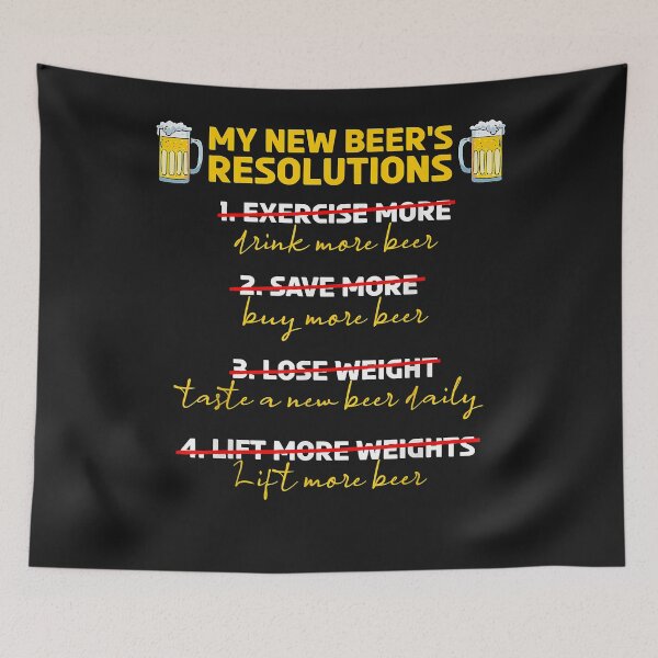 Item preview, funny beer new year new beer resolutions funny christmas pun T-Shirt designed and sold by Brianarey.