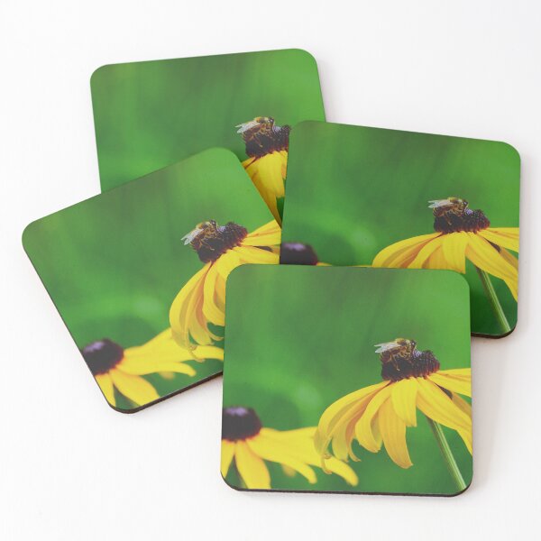 Item preview, Honey Bee on Black Eyed Susan Flowers designed and sold by CarolinaReina.