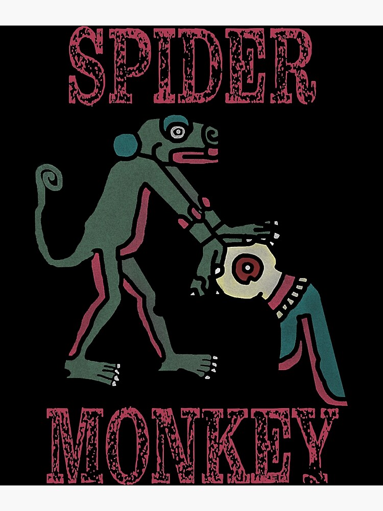 "Spider Monkey Tee Creative Aztec Design for IUCN Men Women " Poster