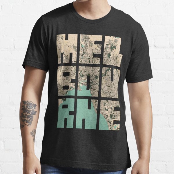 "Melbourne City Map of Australia Vintage" Tshirt for Sale by deMAP