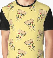 Melty Mushroom Pizza Pattern Graphic T-Shirt